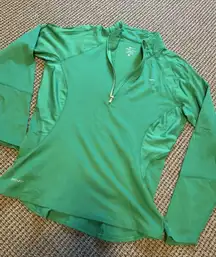 Nike DriFit 1/2-zip Pullover Performance Jacket Green Womens Medium