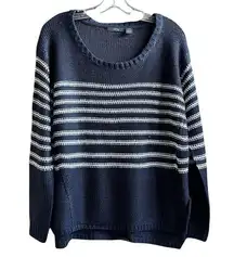 NEW RDI Striped Sweater size M Navy