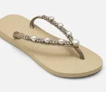 Coravana x Havaianas Pearl Combo Flip Flops in Sand Size 9 / 10  *39/40*