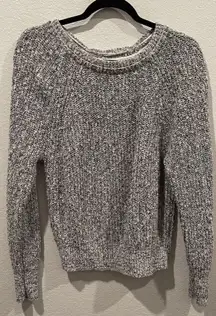 FREE PEOPLE Long Sleeve Crew Neck Knit White Black Sweater