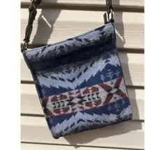 Pendleton Crossbody Small Wool Purse Satchel Handbag Wallet Aztec Blue