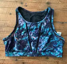 Fabletics teal space dye S athleisure sports bra