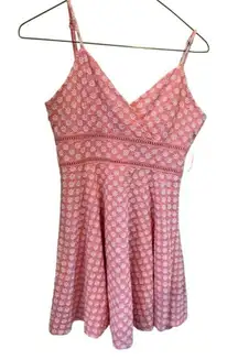 JUN & IVY Small  DRESS * peach‎ & white summer dress