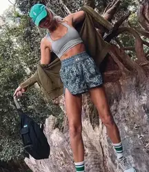 Free People Movement Next Round Printed Boxer Shorts Size Large