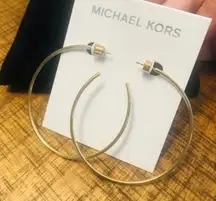 Michael Kors Large Gold Hoop Earrings • NWT Classic MK Statement Hoops