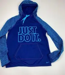 Nike  Therma-Fit Hoodie Blue Just Do It Women’s Size S