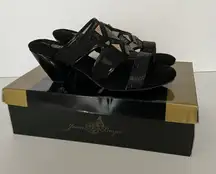 Joan Boyce‎ Sandals Rhinestone Studded Mesh Heels Slide Party Casual Size 8 Wide