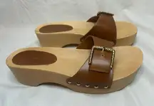 Ulla Johnson Sicily Leather Buckle Clog Sandals – Size 39.5
