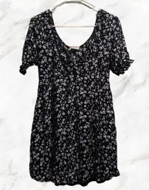 Dream Of Me Navy Blue Floral Mini Dress BOHO Anthro Size Large EUC #6766