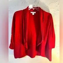 Coldwater Creek NWT, open front cardigan, beaded detail collar LG