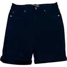 Judy Blue Full Size High Waist Tummy Control Black Cuffed‎ Bermuda Shorts Small