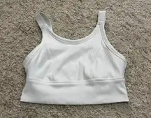 Offline By  White Ribbed Sport Bra Size Medium