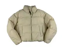 Storets - Stand Up Collar Puffer Jacket in Beige