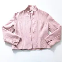 Jones New York Wool Blend Seamed Jacket Blush Pink