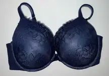 Cacique Navy Blue with Lace Underwire Bra