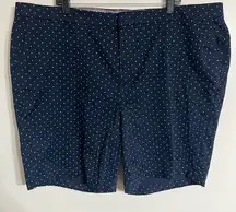 Women’s Tommy Hilfiger‎ Navy With White Polka Dots Chino Shorts Size 20W Pockets