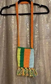 Urban Outfitters Tori Crocheted Mini Crossbody Bag Green Orange Yellow Blue