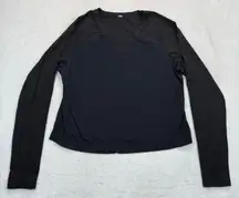 Lululemon Long‎ Sleeve Top Athletic Training Running Black Size M READ