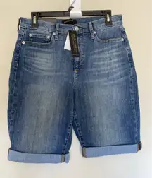Banana‎ Republic Factory Medium Wash 10" Roll Cuff Denim Jean Shorts 30 NEW NWT
