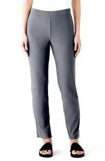 NWT EILEEN FISHER Washable Stretch Crepe Pull On Slim Ankle Pant Charcoal XL