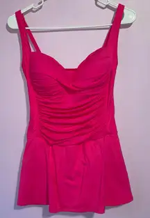 La Blanca Island Goddess Swimsuit Women Size 8 Over the Shoulder Bandeau Skirt