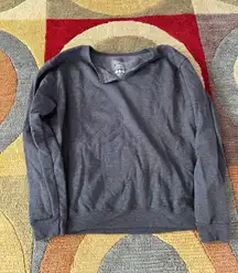 Hanes Charcoal Grey Hand Cut Collar Fleece Crewneck Sweatshirt Fits like a Small