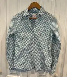 Brooks Brothers‎ Teal And White Tailored Fit Button Down Size 2