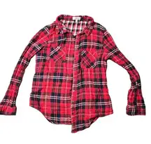 Cotton On Red Plaid Button Down Flannel