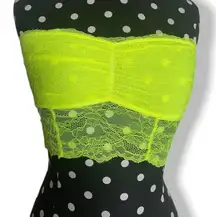 Bongo Juniors Bralette Strapless‎ Lace Bra Top Safety Yellow Womens Medium NEW