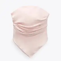 ON HOLD- Pink Satin Scarf Top