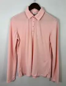 Lady Hagen Polo Shirt Women‎ L Long Sleeve Pink Golf UPF 25 HydroDri Tennis Top