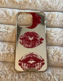 Red Lip Print Mirror Phone Case - iPhone 14 Pro Max