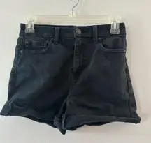 American Eagle  Shorts Women's 2 Black Curvy Hi-Rise Shortie Next Level Stretch