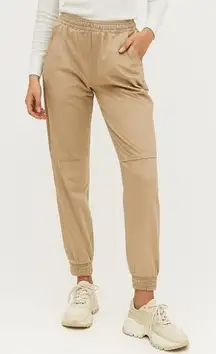 Zara Tan Joggers Relaxed Fit Elastic Waist