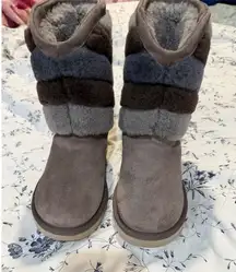 UGG Tania Women's Gray Suede Sheepskin Cuff Ankle Winter Boots