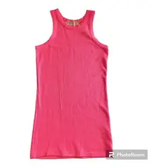 Araminta James Neon Pink Waffle Racerback Tank Miini Dress Size Small