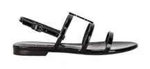 Saint Laurent NIB Cassandra Flat Sandal in Black Size 35.5