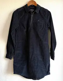 Toad & Co Womens Dress Black Gray Cruiser Corduroy Houndstooth Size XS