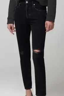 Citizens of Humanity COH Liya High Rise Classic Fit Crop Distressed Jean Size 28