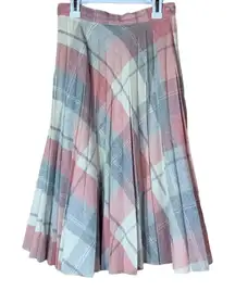 Vintage wool blend pink and gray pleated skirt‎