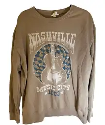 "Nashville Music City"‎ graphic pullover by Lotus Fashion, Large