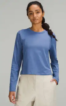Lululemon Classic-Fit Cotton-Blend Long Sleeve Shirt Water Drop Blue 6