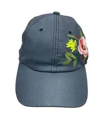 David & Young Hat Baseball Cap Floral Flowers Blue Adjustable