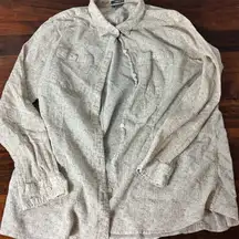 Eddie Bauer Women's‎ 2XL Beige Long Sleeve Button-Up Shirt Casual