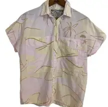 Union Bay Vintage 80’s Women’s Pink Yellow Cotton Button Down Hawaiian Shirt