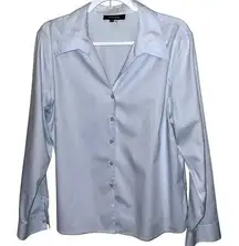 Jones wear pretty slate blue classic blouse.