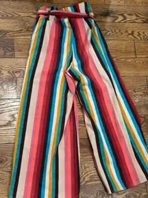 Anthropologie Colorful Striped Wide Leg Pants