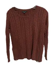 American Eagle Cable Knit Sweater Side Zipper‎ Size S Rust Color