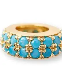 Melinda Maria Icons Small Pavé Spacer Charm GOLD TURQUOISE