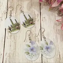 Vintage Porcelain Dangling Earrings Bundle